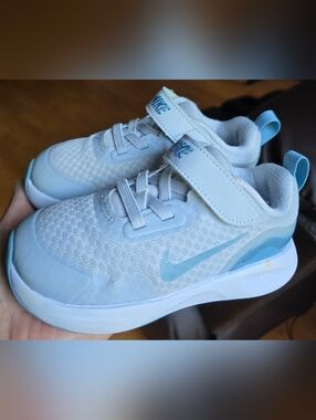 Sz 8C Toddler Kids NIKE WEARALLDAY "Aura Worn Blue" Bungee Lace/Adj Strap